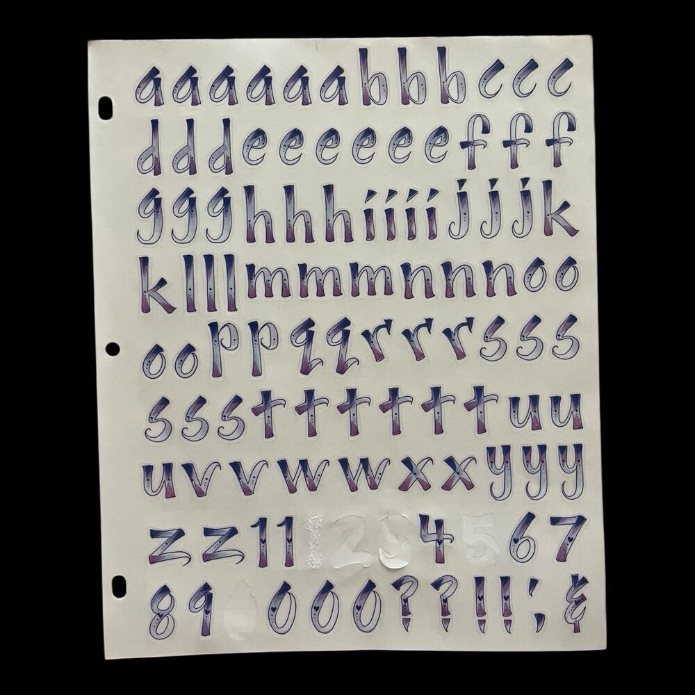 Scrapbooking Alphabet Sticker Lot 11 Incomplete Sheets Alphabitties and More - Picture 10 of 16